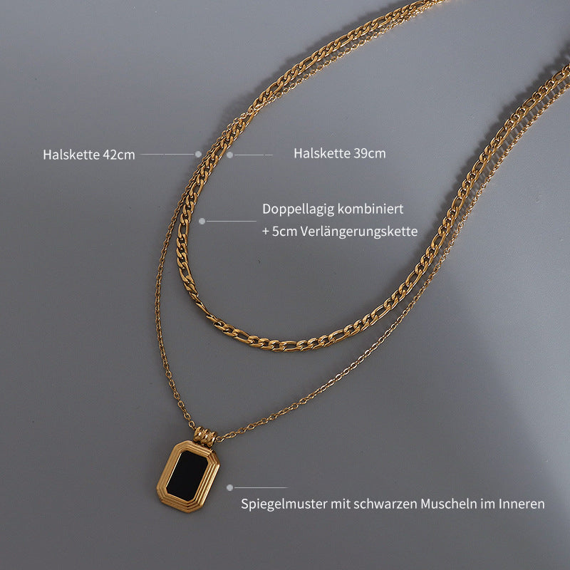 Modern acrylic necklace with angular design – Stackable look in gold or silver