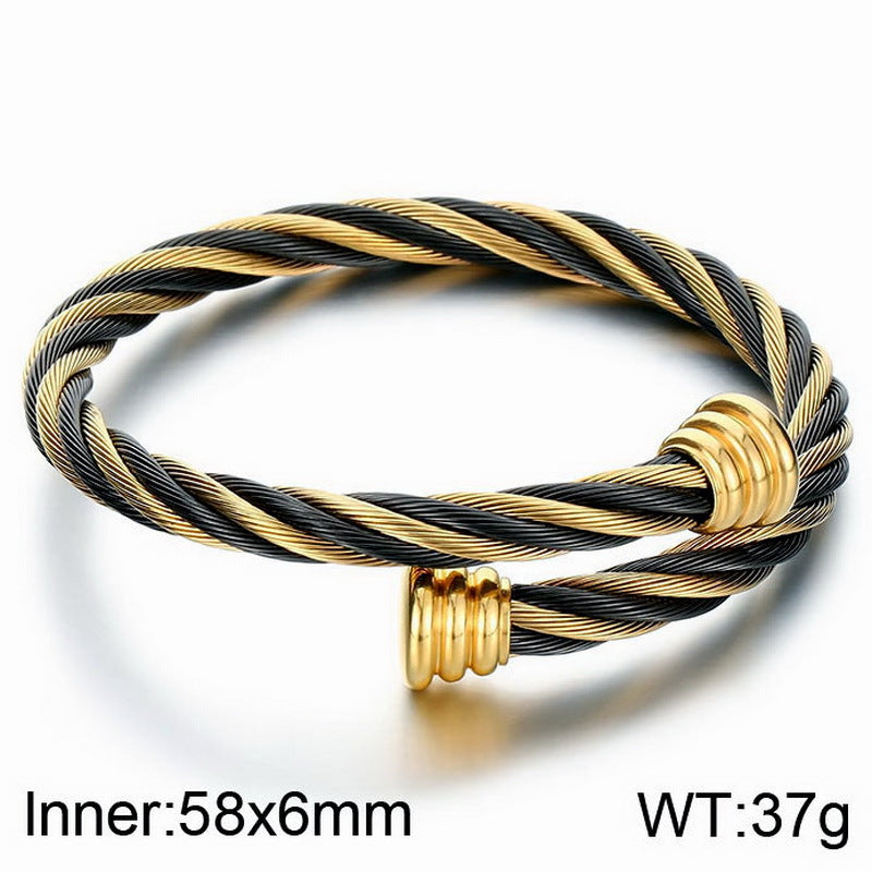 Stainless steel bracelet with cable braid design – Open clasp for a stylish look