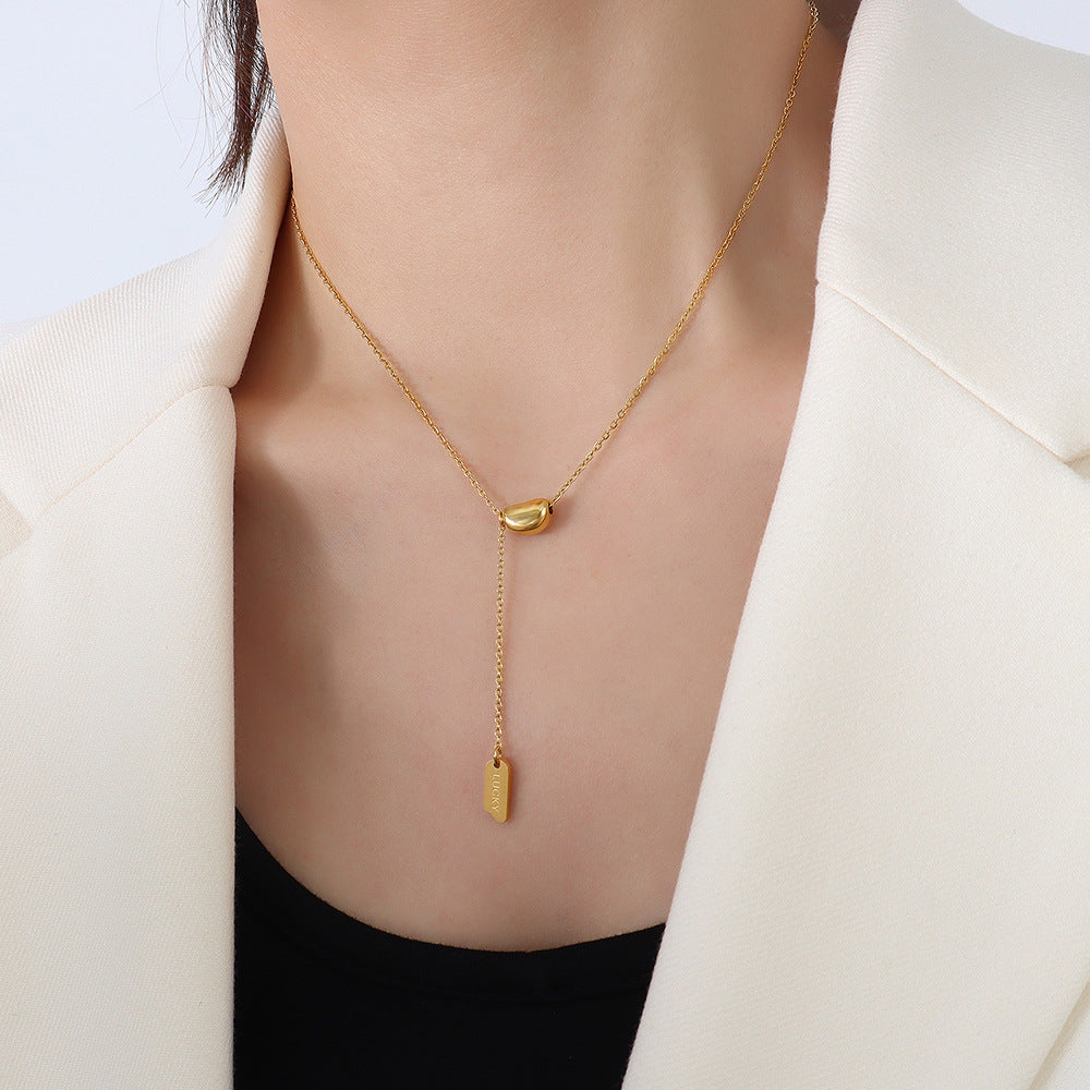 Golden pod pendant necklace | Stainless steel with 18K gold or high-gloss silver - Minimalist jewelry