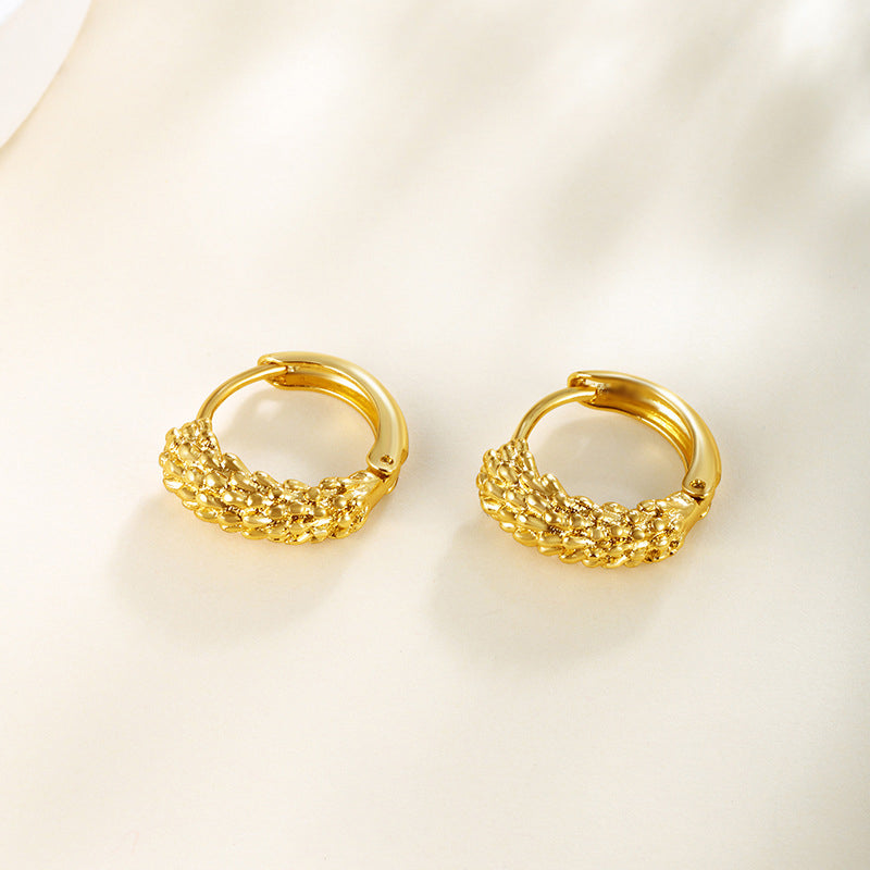 Ear of wheat earrings made of gold-plated copper (1.5 cm)