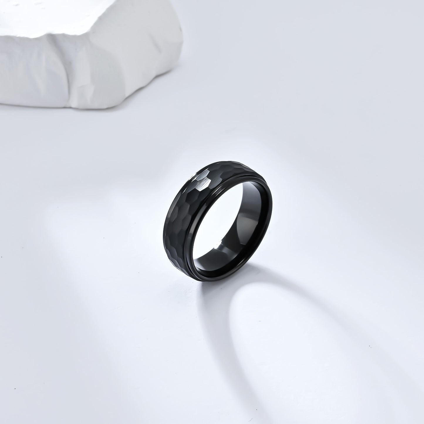 Hammerstruktur Wolframcarbid-Ring – Kratzfest