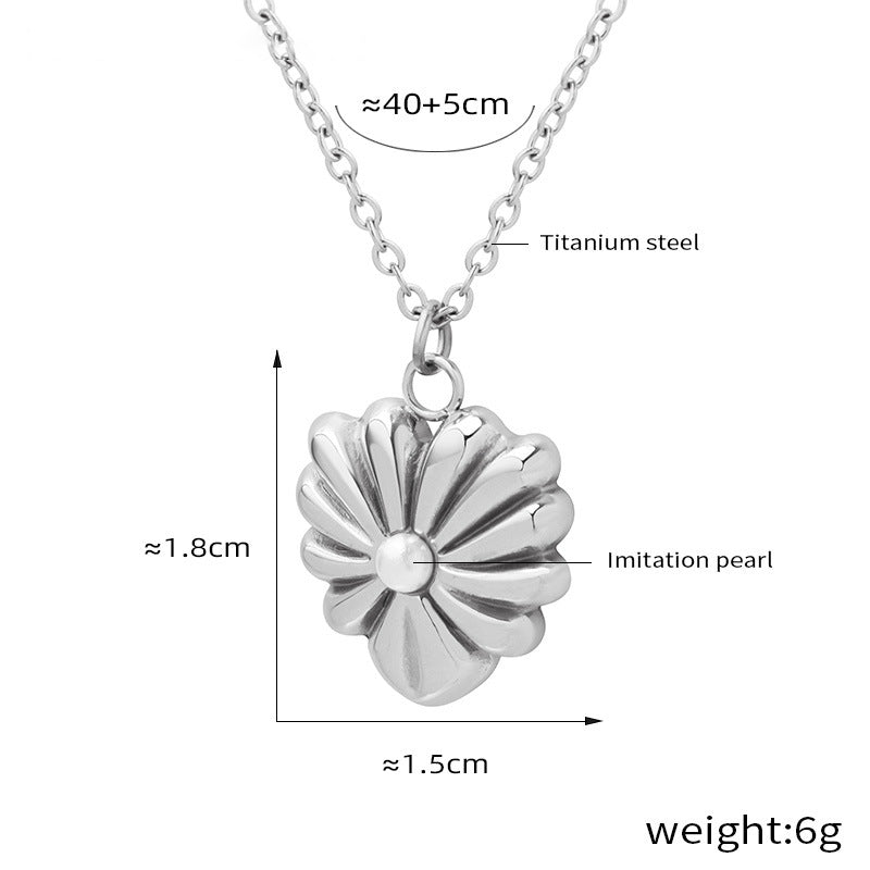 Retro flower earrings & necklace | Stainless steel with 18K gold plating or high-gloss silver finish - Timelessly elegant