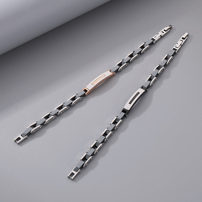 Stainless steel couple bracelets - Modern chain bracelet made of titanium steel for him & her
