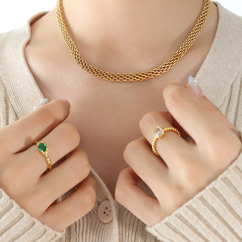 Retro braided stainless steel chain | High-gloss silver or 18k gold (2 colors)