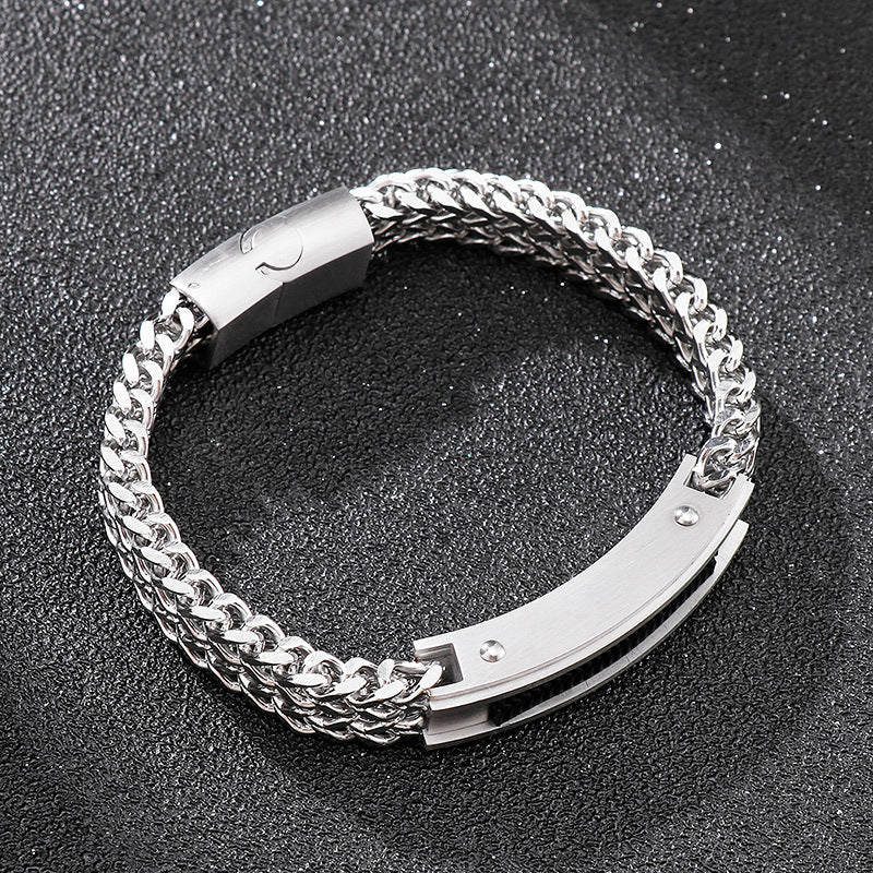Punk bracelet for men made of stainless steel cube chain with magnetic clasp – Robust & Rebellious