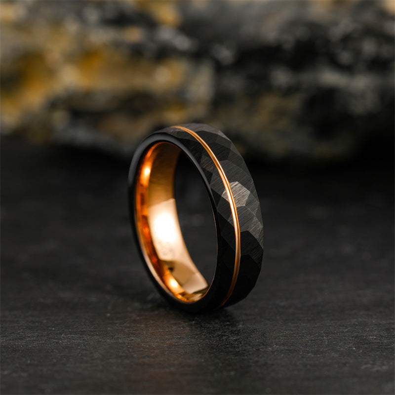 Tungsten steel diamond pattern couple rings by PIOWNN®