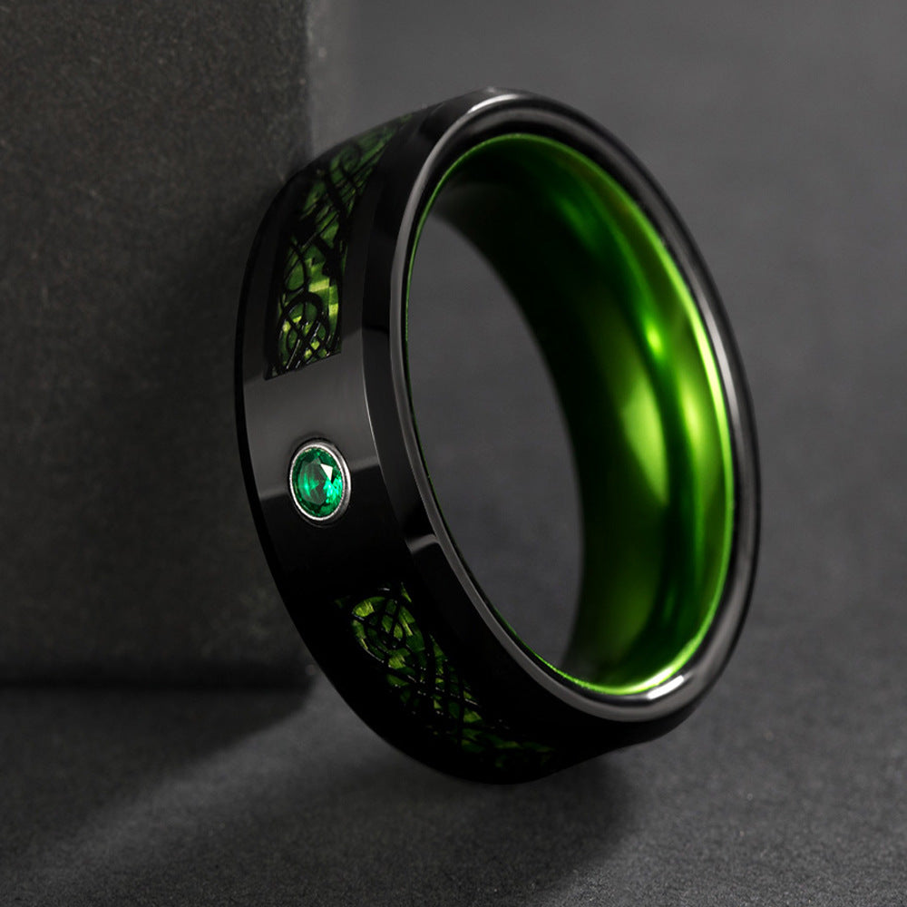 PIOWNN® 8mm Wolframcarbid-Ring mit Carbonfaser - Industrieller Herrenschmuck