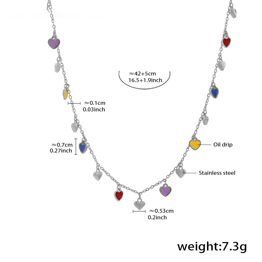 Multicolored Green Heart Collection – 18K gold-plated stainless steel jewelry as a bracelet or necklace (available in gold or silver finish)