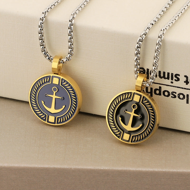 Maritime Couple Necklaces | Anchor & Compass Pendant - 316L Stainless Steel for Him & Her