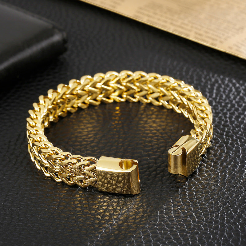 Titanium braided bracelet - two-row - simple men's jewelry