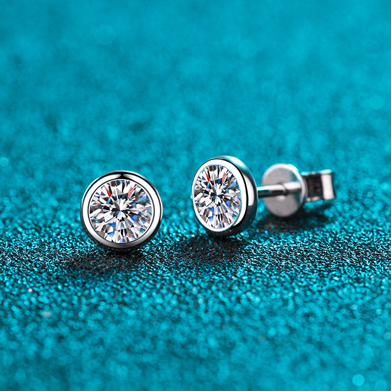 Zirconia pearl stud earrings – 5mm|6.5mm – 925 sterling silver rhodium-plated