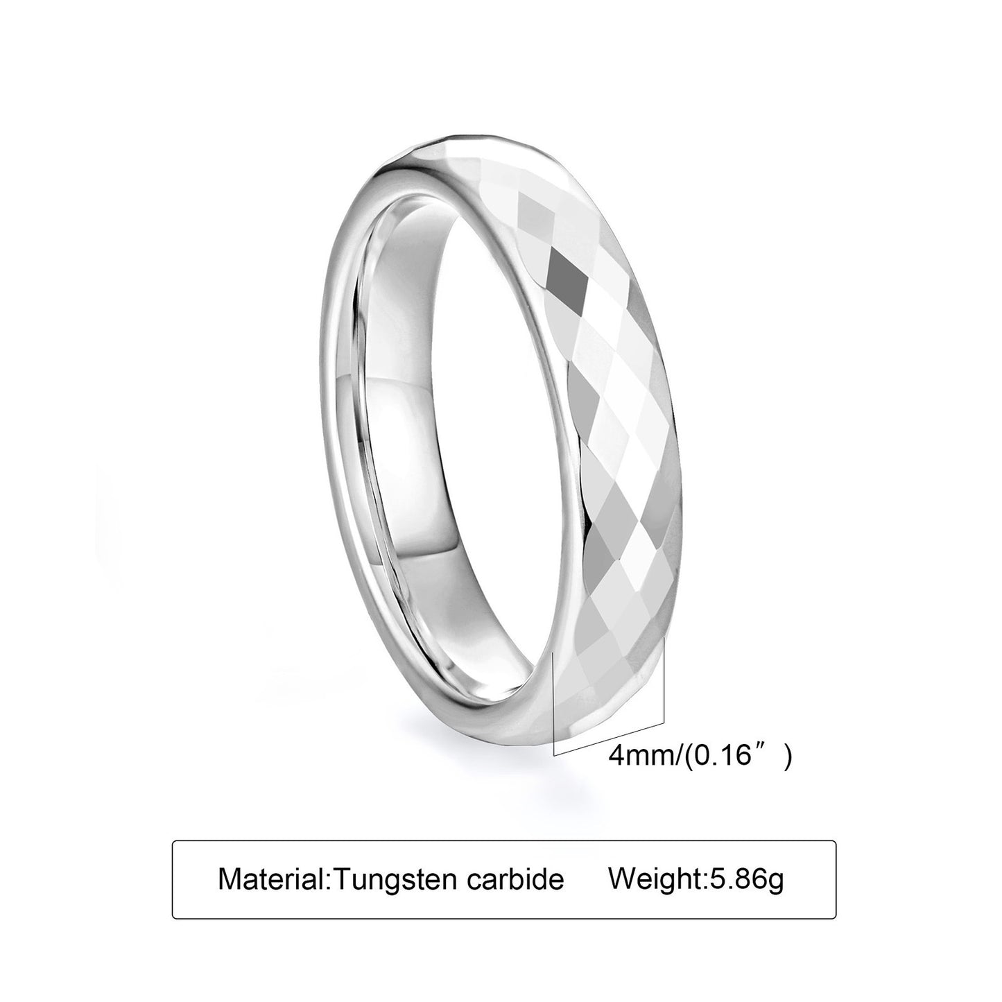 Facettierter Wolframcarbid-Paarring – Modernes Polygon-Design