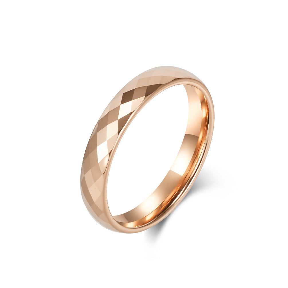 Facettierter Wolframcarbid-Paarring – Modernes Polygon-Design