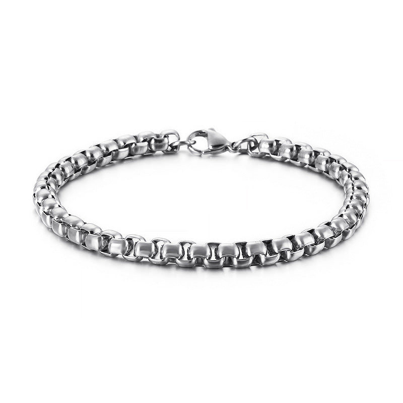 Minimalistisches Herren-Armband aus Edelstahl – Geometrische Eckperlen für Business & Alltag