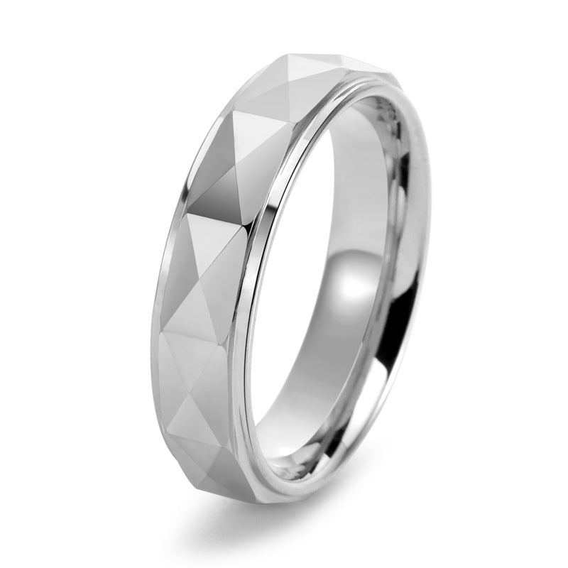 Herrenring aus Wolframcarbid mit diamantgeschliffener Oberfläche – 6 mm, gravurfähig, in Gold / Silber / Schwarz erhältlich