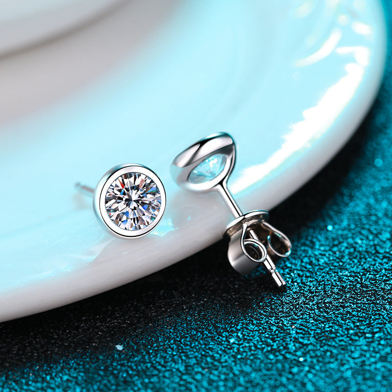 Zirconia pearl stud earrings – 5mm|6.5mm – 925 sterling silver rhodium-plated