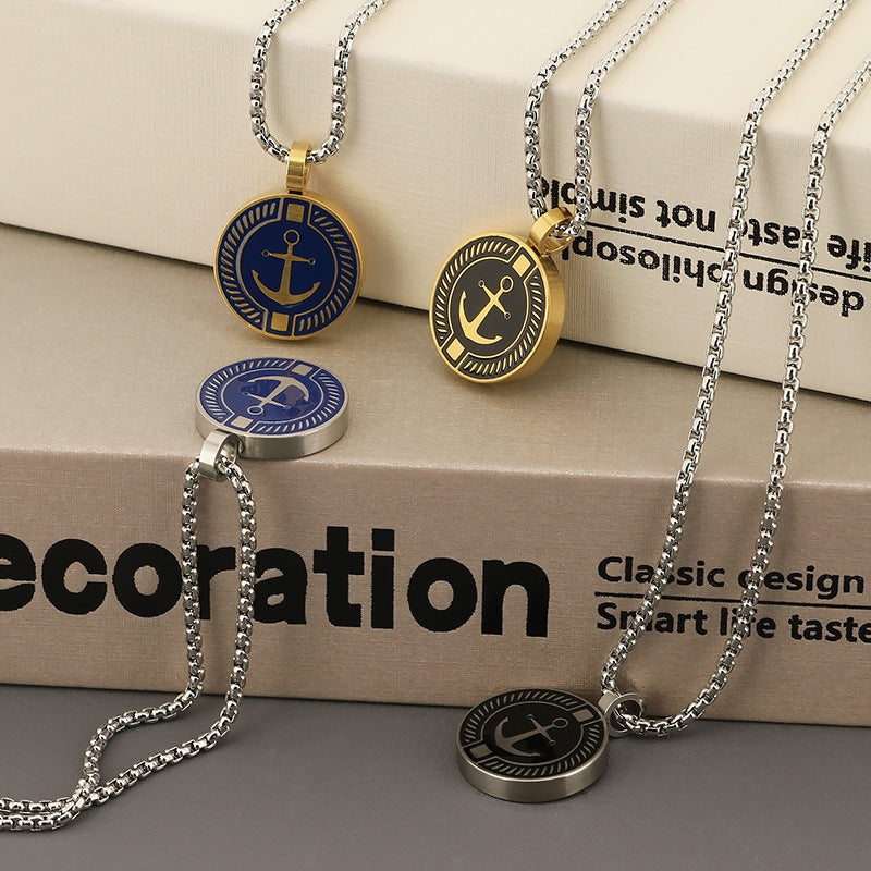 Maritime Couple Necklaces | Anchor & Compass Pendant - 316L Stainless Steel for Him & Her