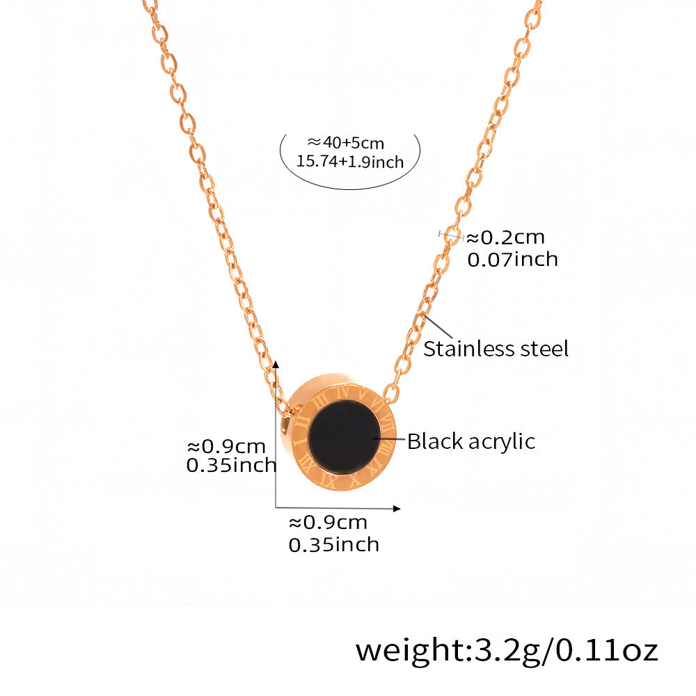 Elegant shell bracelet & necklace set with Roman numerals – 3 color variations