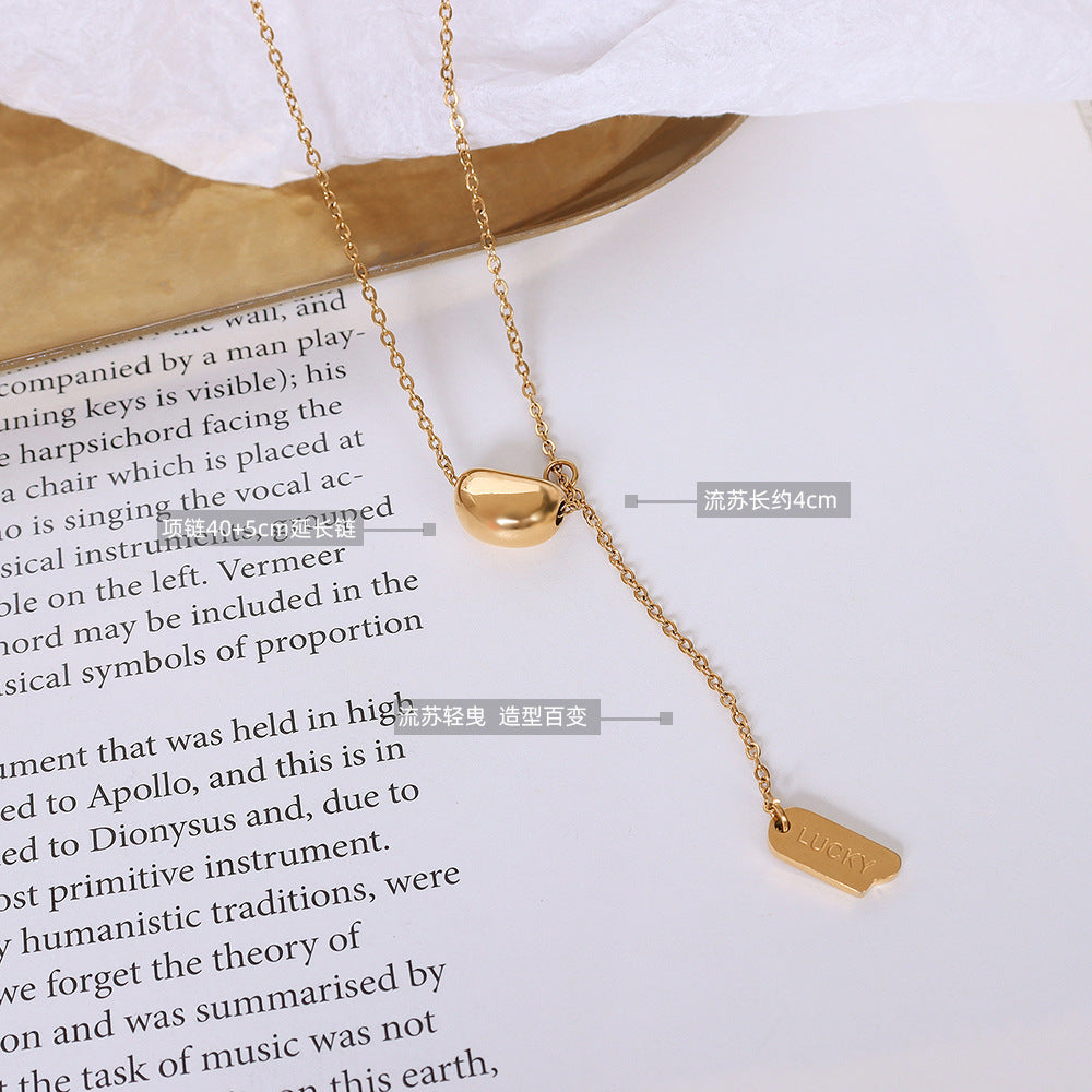 Golden pod pendant necklace | Stainless steel with 18K gold or high-gloss silver - Minimalist jewelry