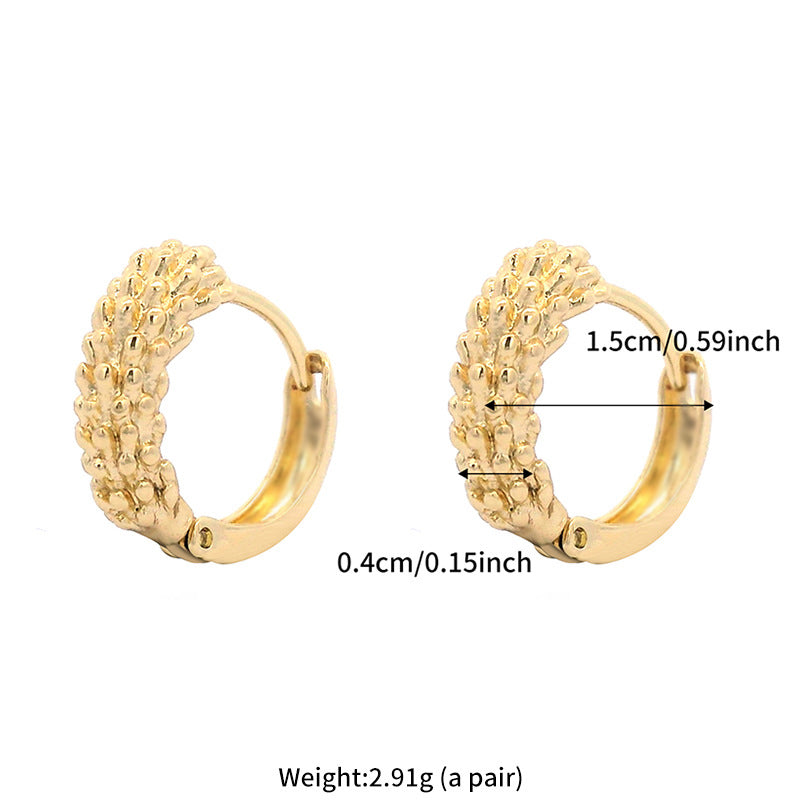 Ear of wheat earrings made of gold-plated copper (1.5 cm)