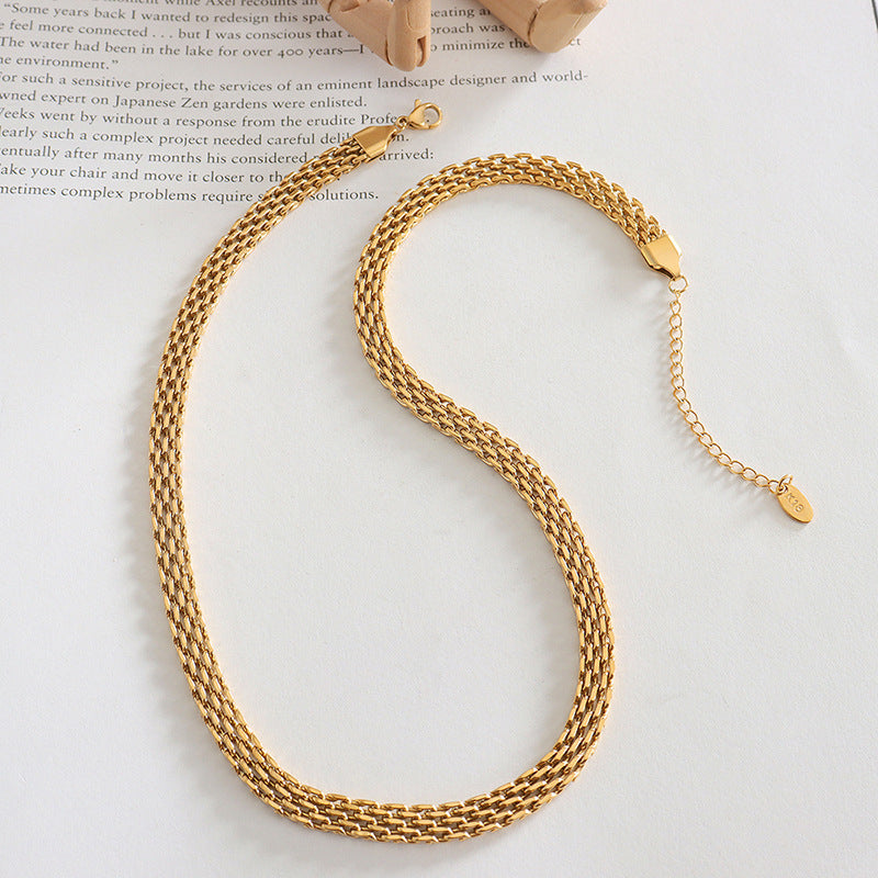 Retro braided stainless steel chain | High-gloss silver or 18k gold (2 colors)