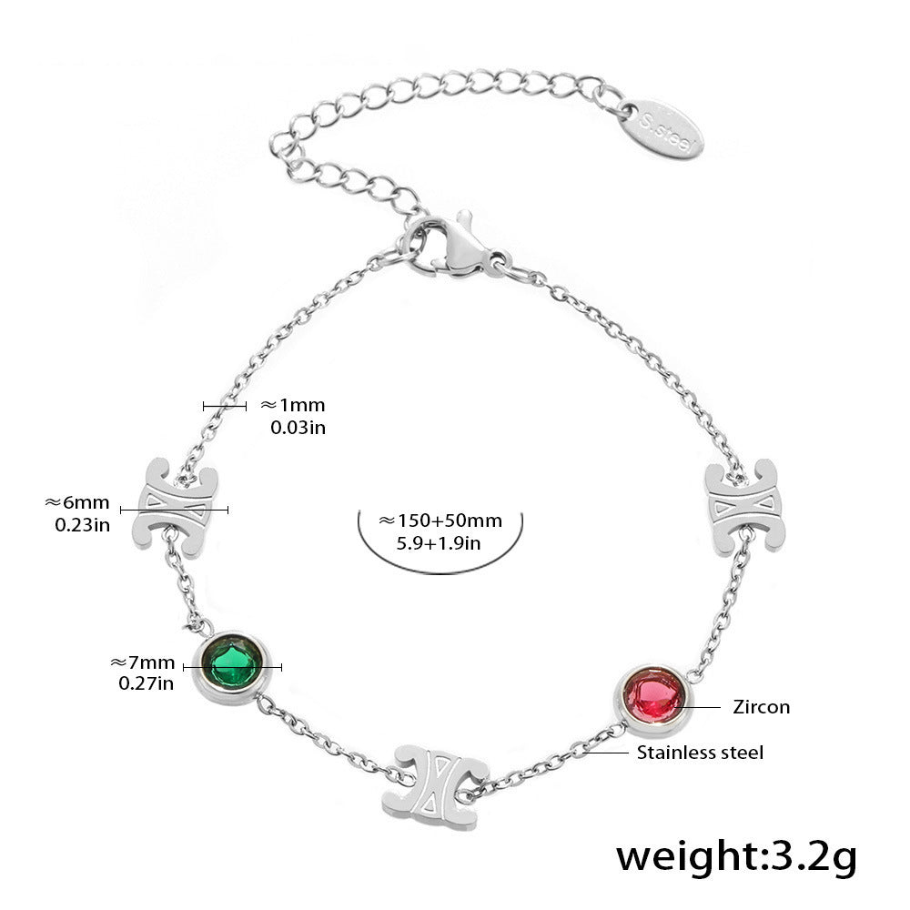 Elegant zircon jewelry set (necklace + bracelet) made of steel - PVD gold-plated in 2 colors | Gold & silver | High-quality women's jewelry gift