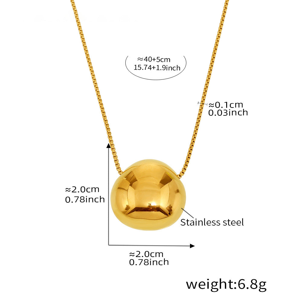 Minimalist round pendant necklace – 18K real gold plating or stainless steel look (optional)
