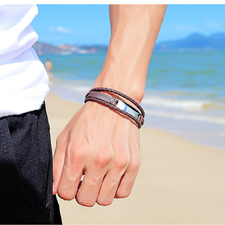 Multi-row PU leather bracelet – vegan & lightweight