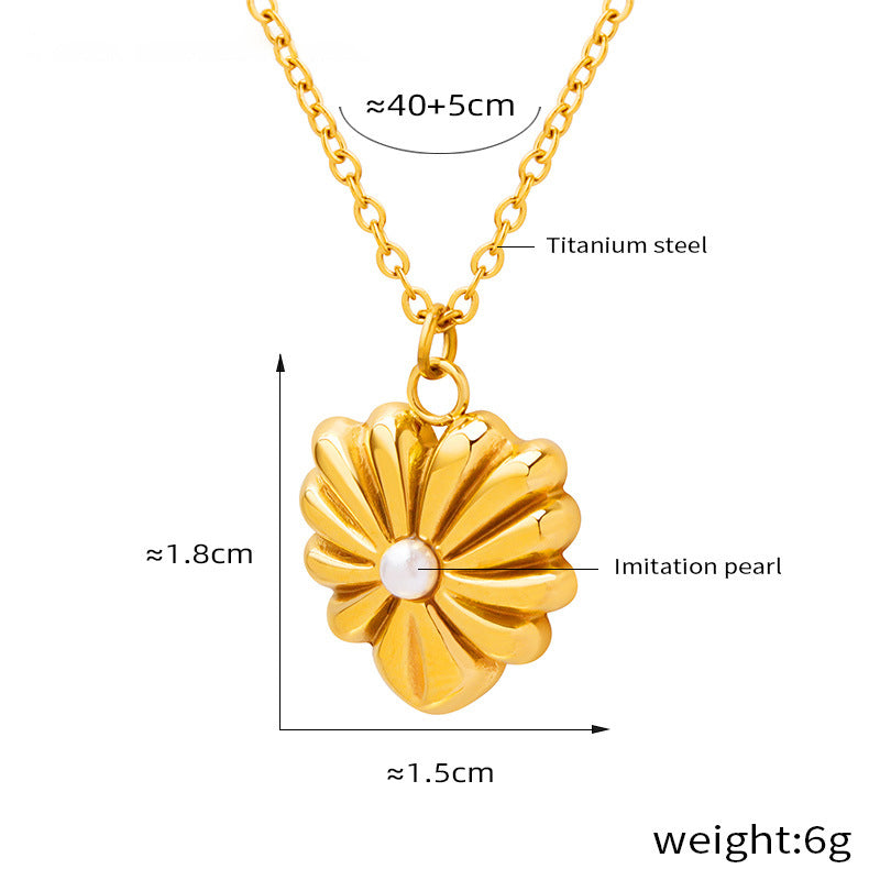 Retro flower earrings & necklace | Stainless steel with 18K gold plating or high-gloss silver finish - Timelessly elegant