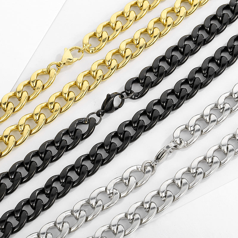 Minimalistische Edelstahl-Kubakette - Schlichte HipHop Halskette für Männer & Frauen - Robustes Cuban Link Chain Design