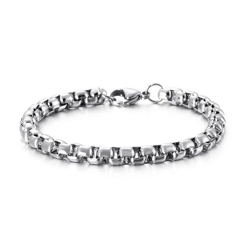 Minimalistisches Herren-Armband aus Edelstahl – Geometrische Eckperlen für Business & Alltag