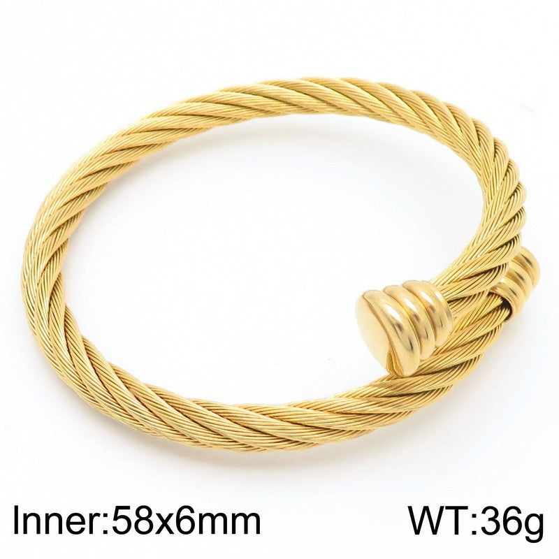 Stainless steel bracelet with cable braid design – Open clasp for a stylish look
