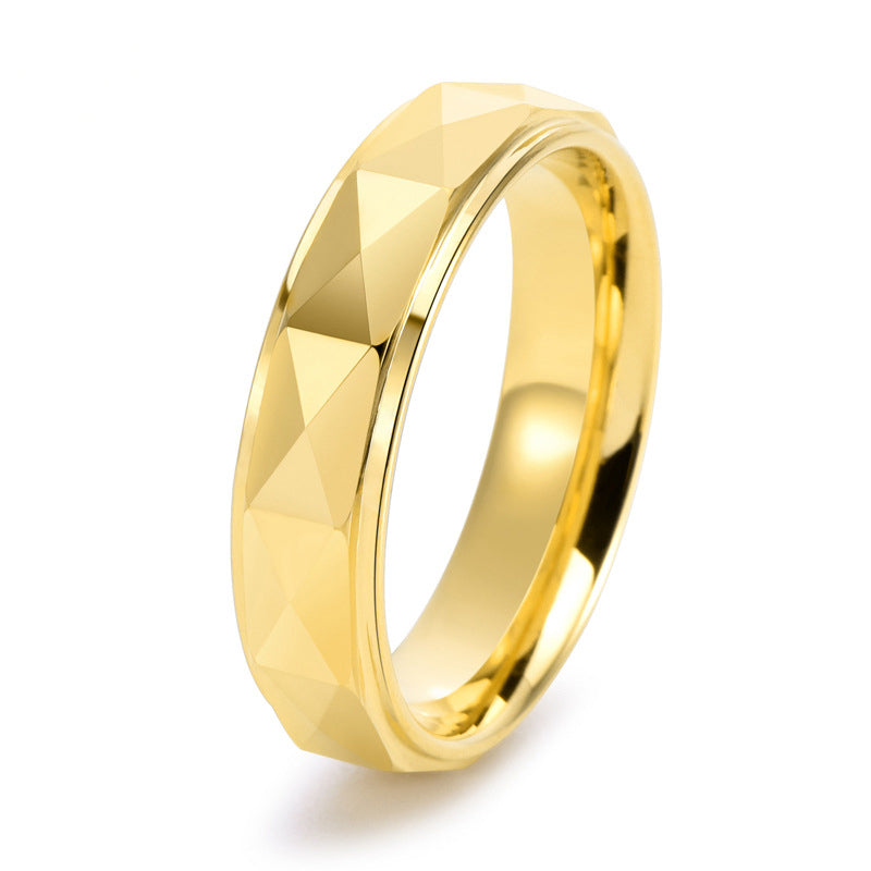 Herrenring aus Wolframcarbid mit diamantgeschliffener Oberfläche – 6 mm, gravurfähig, in Gold / Silber / Schwarz erhältlich
