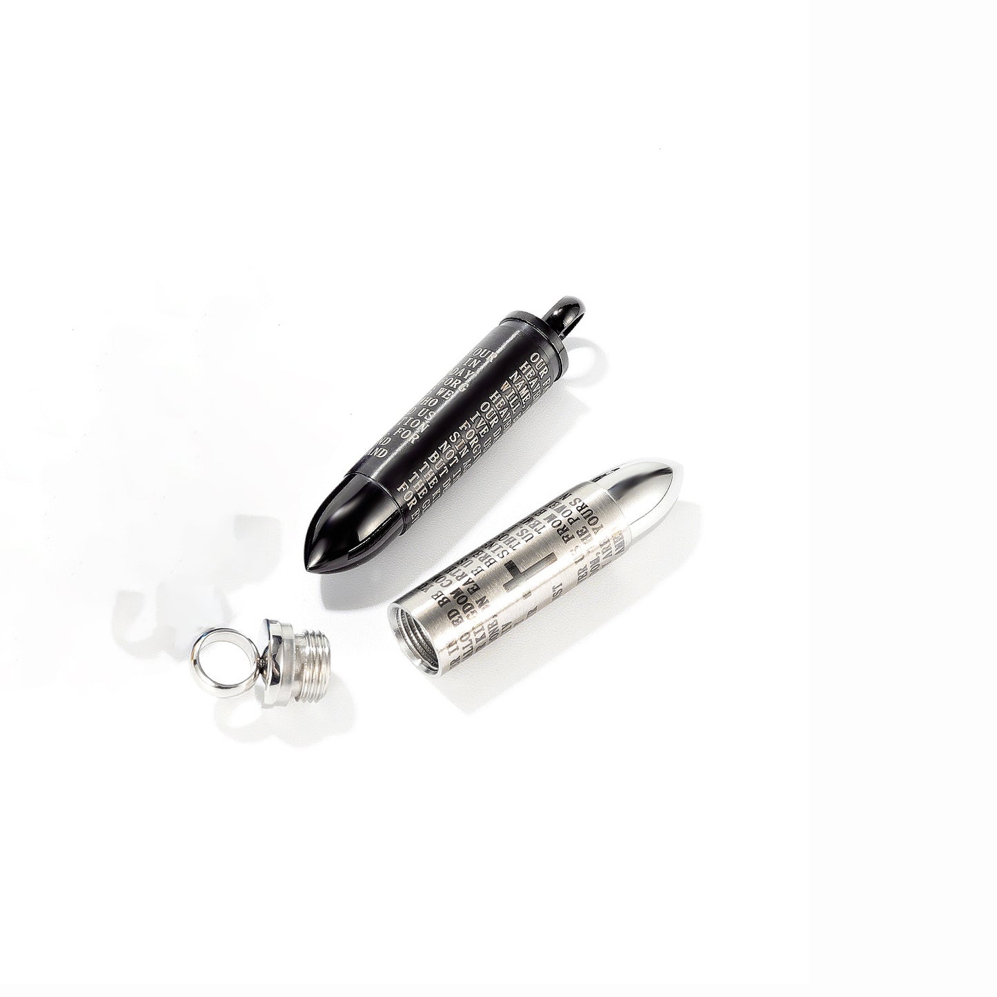 Modern cartridge pendant (screw-on) | Stainless steel necklace for men - Trendy ammunition look