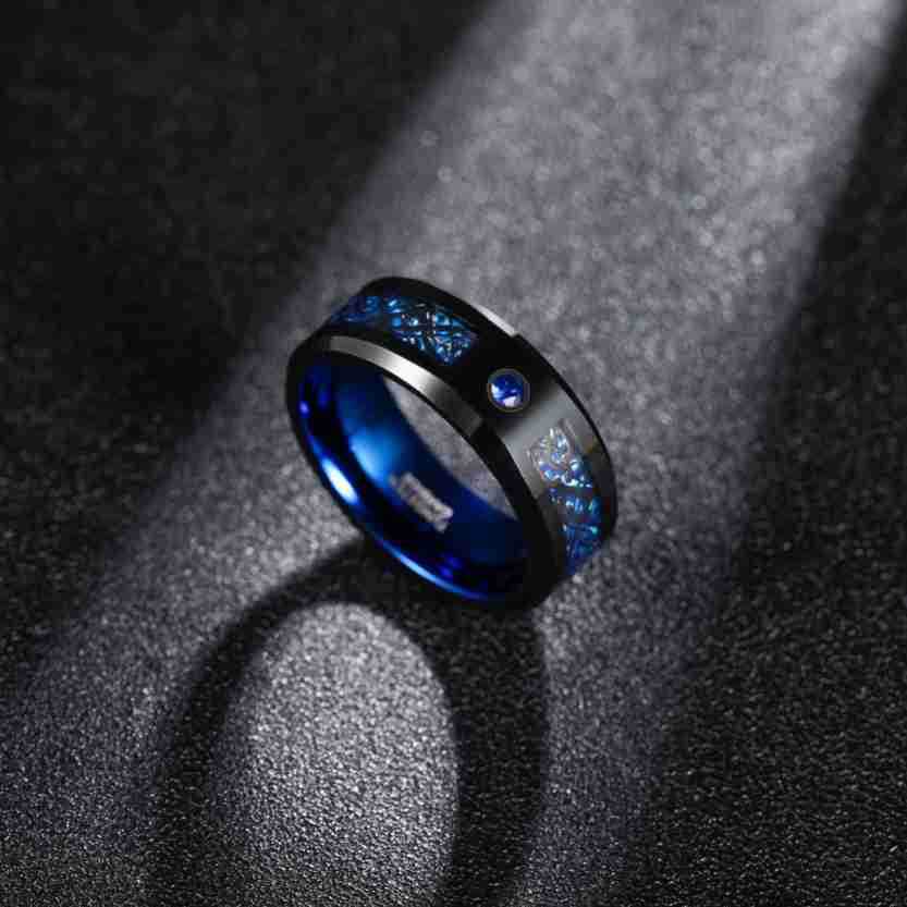 PIOWNN® 8mm Wolframcarbid-Ring mit Carbonfaser - Industrieller Herrenschmuck