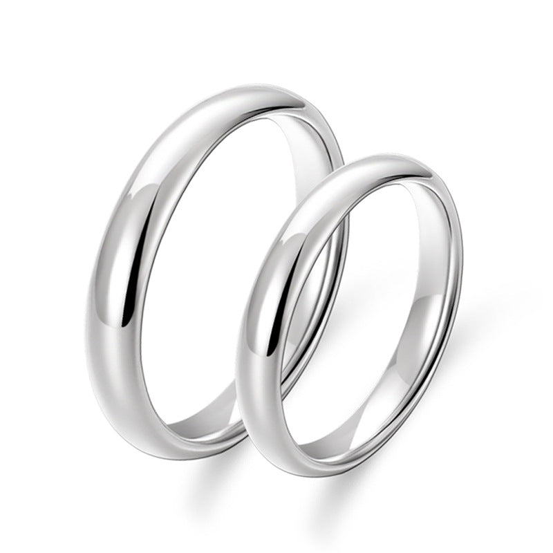 S925 Sterling Silver Couple Rings (Classic) - High-gloss polished, rhodium-plated white gold look | Optionally closed or adjustable
