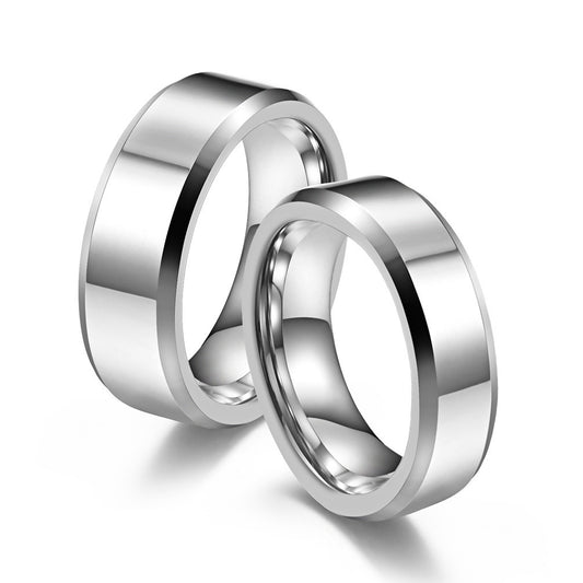 Wolframcarbid-Ring mit doppeltem Schrägschnitt – Hochglanz & Zeitlos