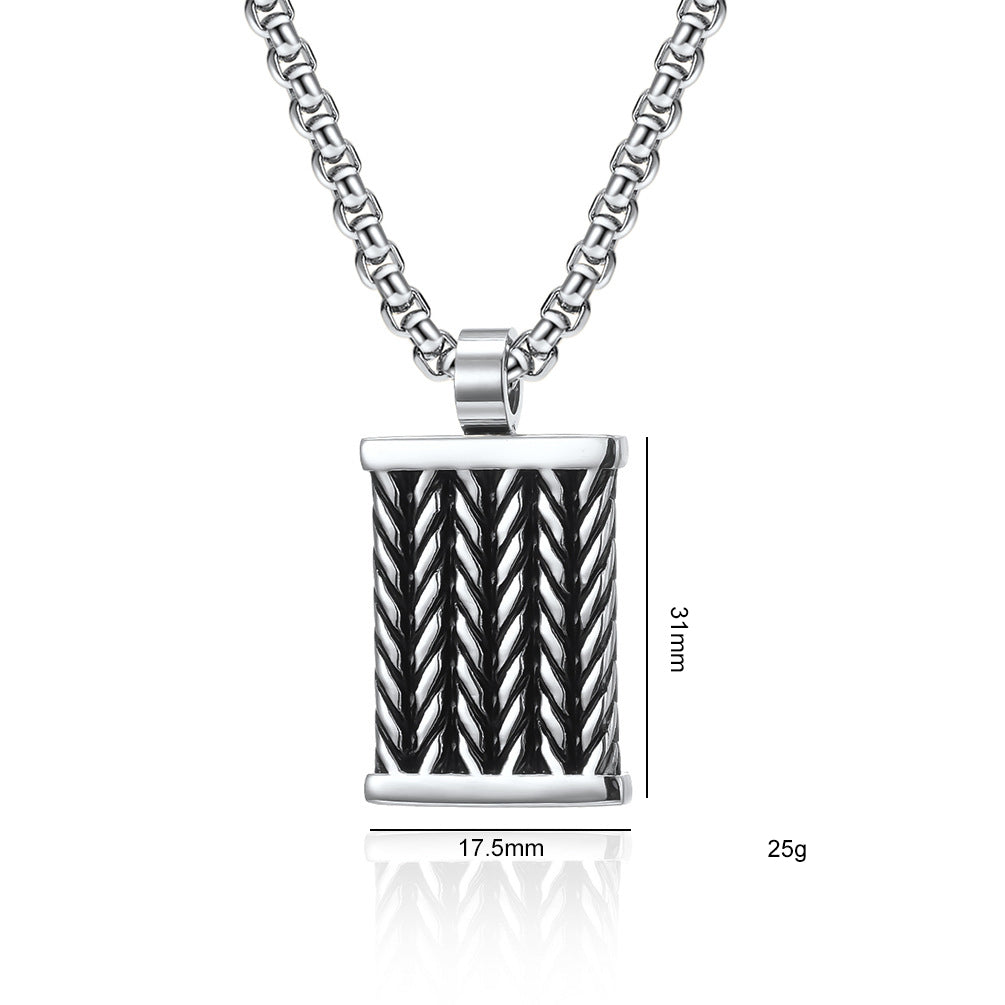 Hand-twisted men's necklace | 316L stainless steel with forged texture - industrial style