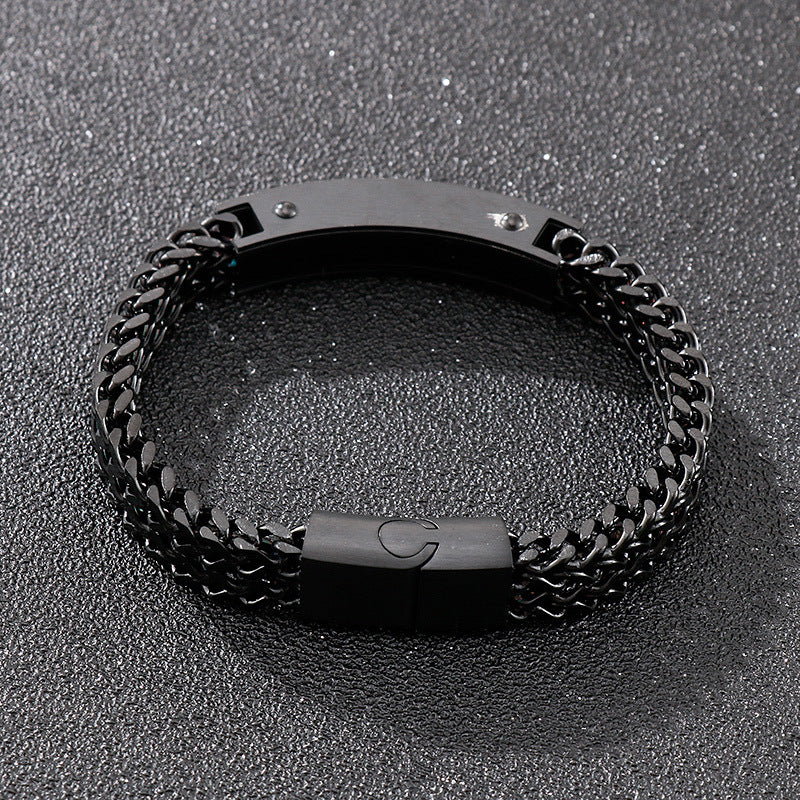 Punk bracelet for men made of stainless steel cube chain with magnetic clasp – Robust & Rebellious