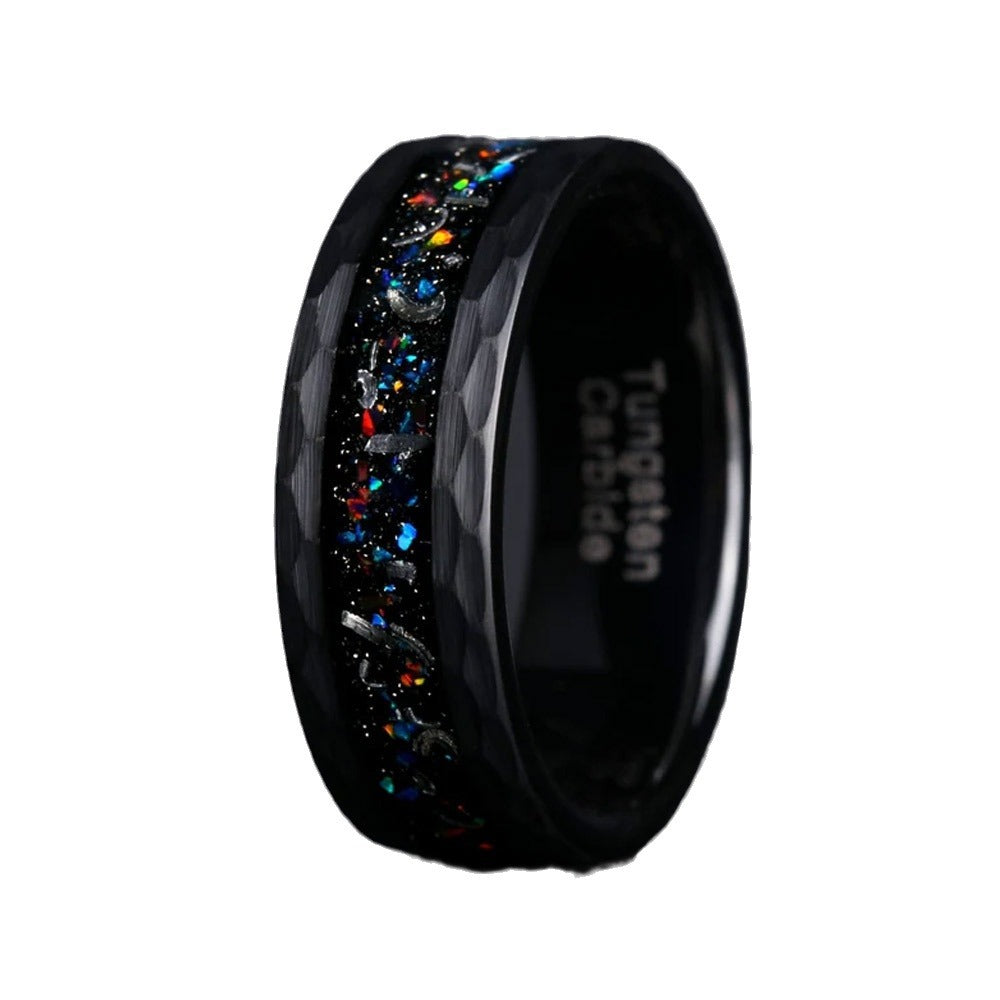 PIOWNN® Wolfram Ring – Geschmiedet mit Farbedelsteinen