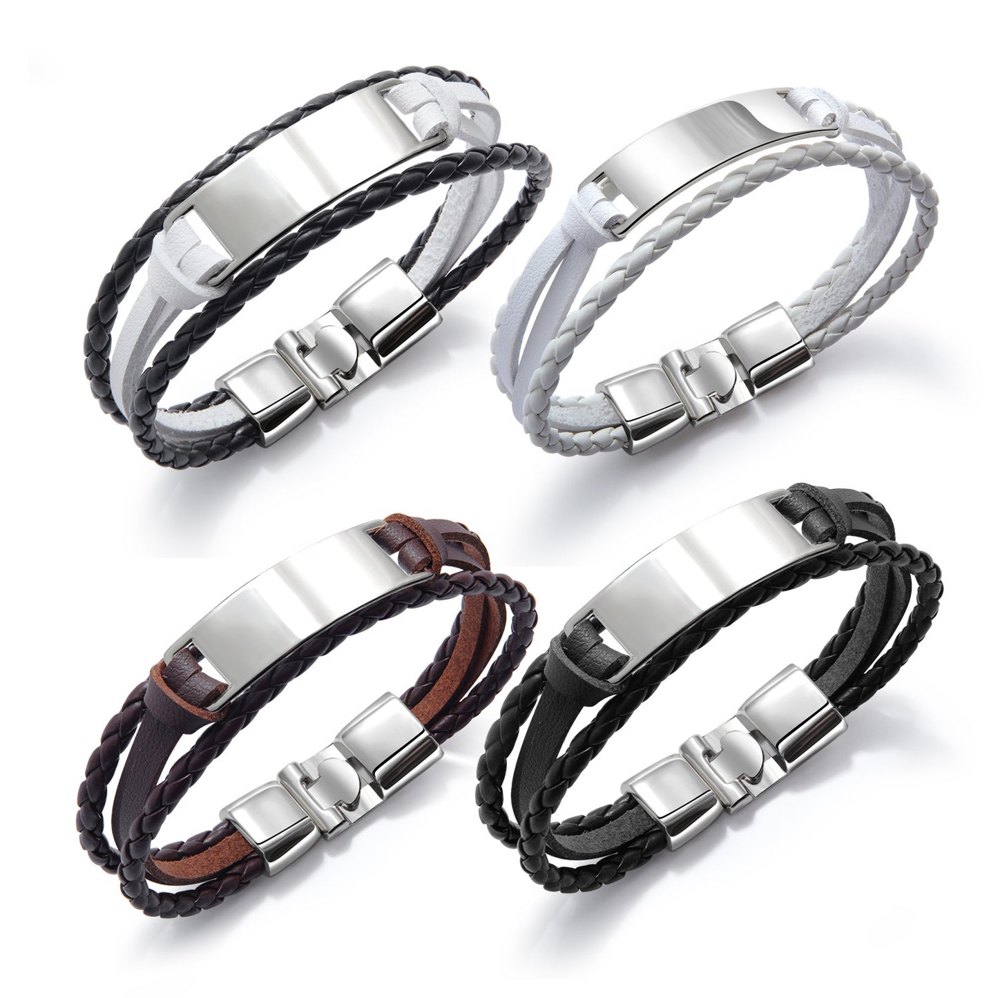 Multi-row PU leather bracelet – vegan & lightweight