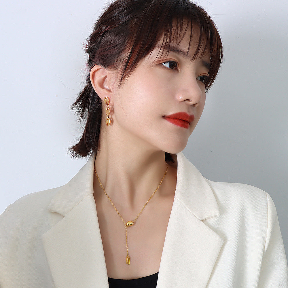 Golden pod pendant necklace | Stainless steel with 18K gold or high-gloss silver - Minimalist jewelry