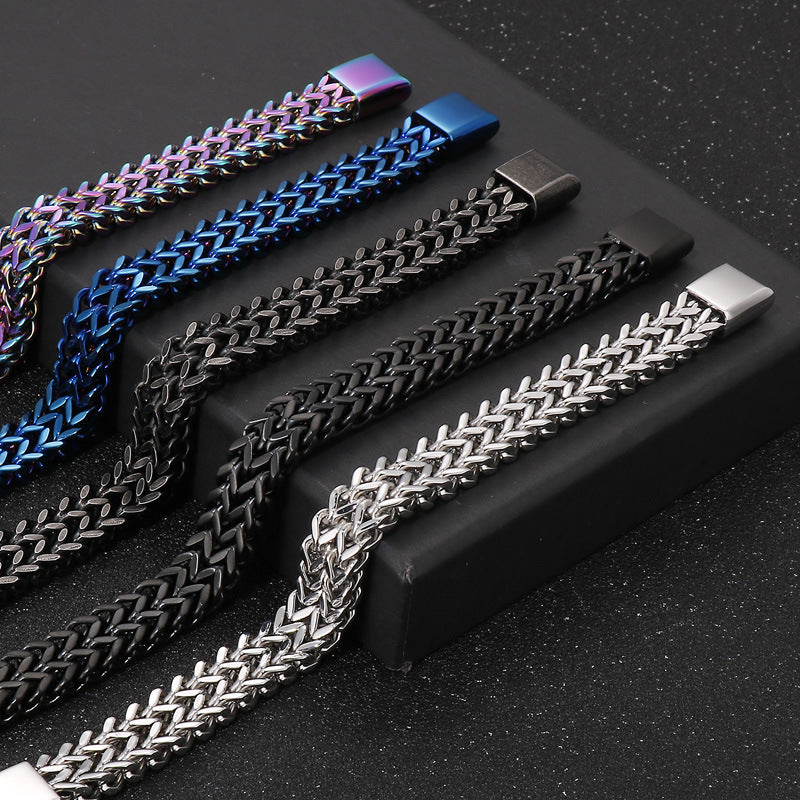 Titanium braided bracelet - two-row - simple men's jewelry