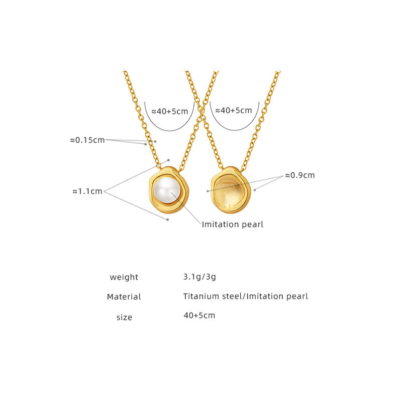 Shell pearl necklace made of stainless steel | 18K gold-plated or high-gloss silver look