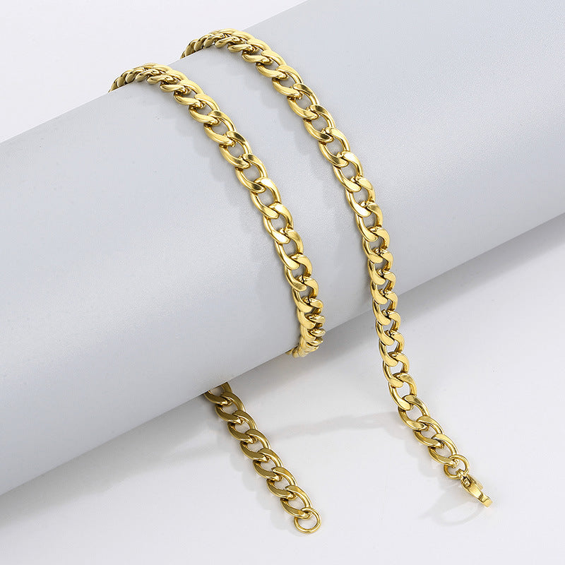 Minimalistische Edelstahl-Kubakette - Schlichte HipHop Halskette für Männer & Frauen - Robustes Cuban Link Chain Design