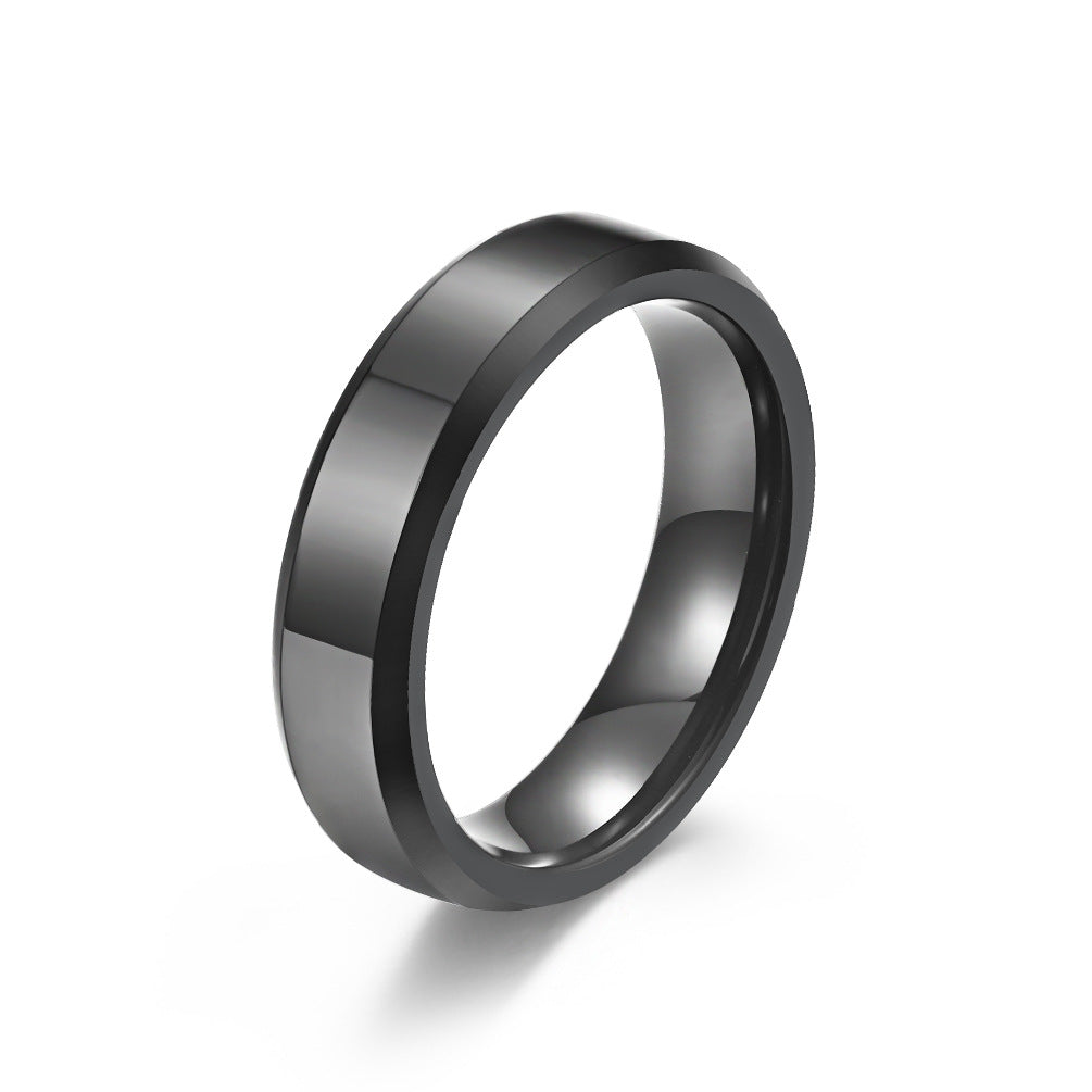 Wolframcarbid-Ring mit doppeltem Schrägschnitt – Hochglanz & Zeitlos