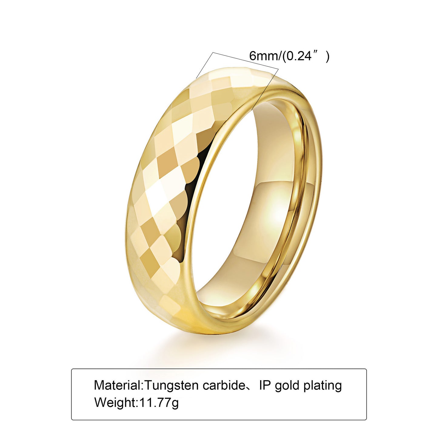 Facettierter Wolframcarbid-Paarring – Modernes Polygon-Design
