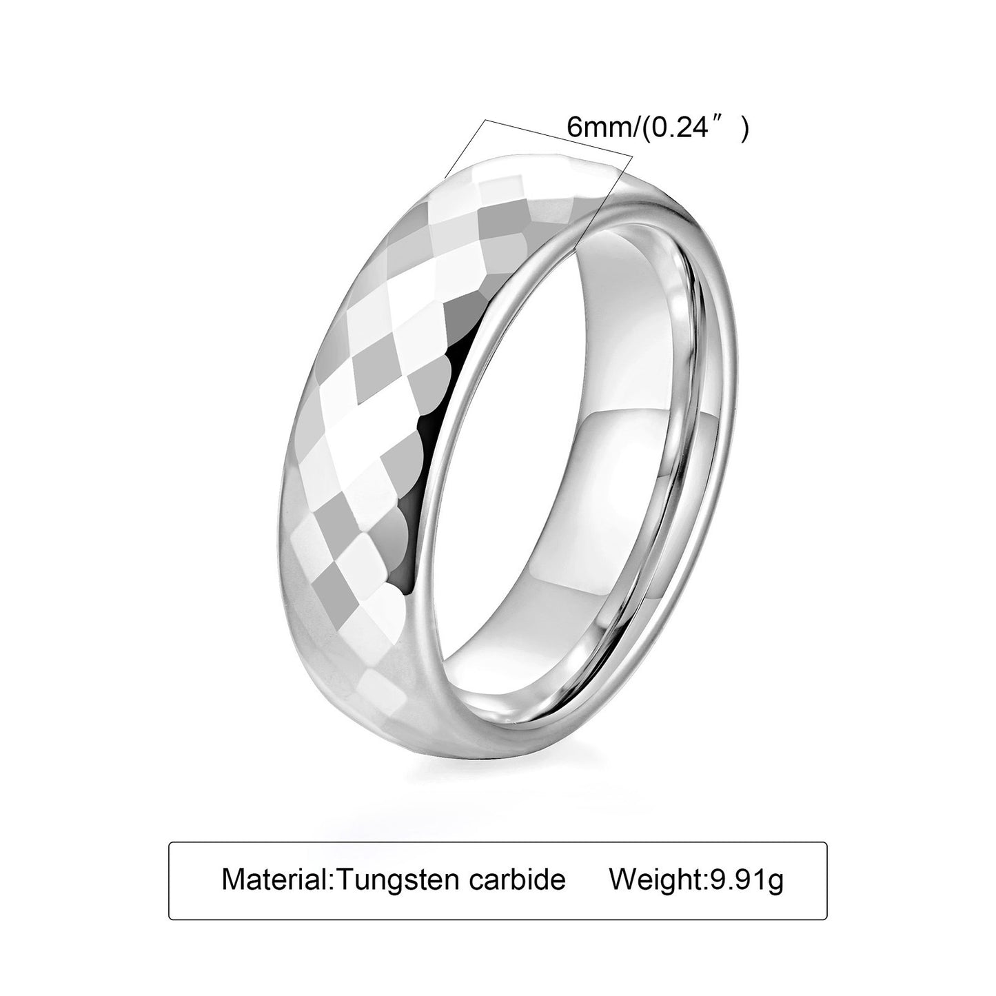 Facettierter Wolframcarbid-Paarring – Modernes Polygon-Design