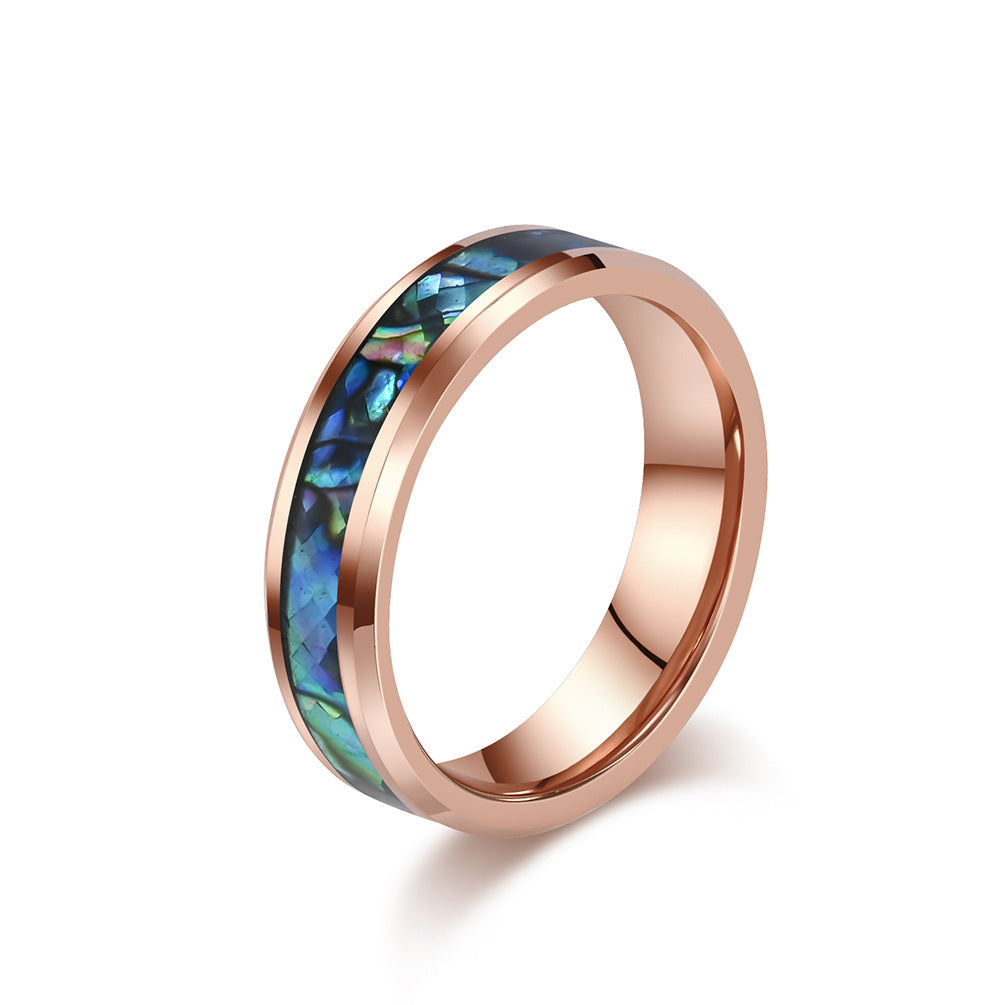 Wolframkarbid Paarringe mit Abalone-Einlage - Edle Partnerringe in Titanoptik - Kratzfeste Hochzeitsringe für Paare - Moderner Unisex-Schmuck