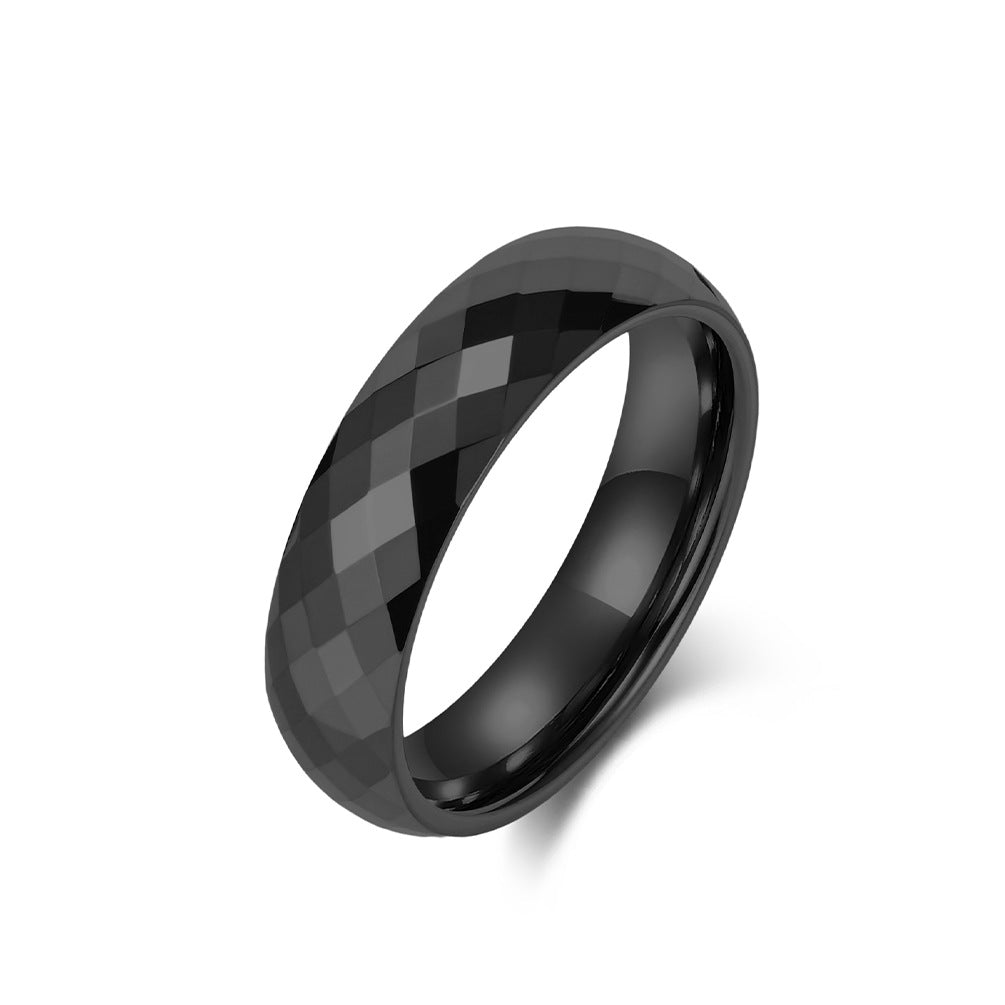 Facettierter Wolframcarbid-Paarring – Modernes Polygon-Design